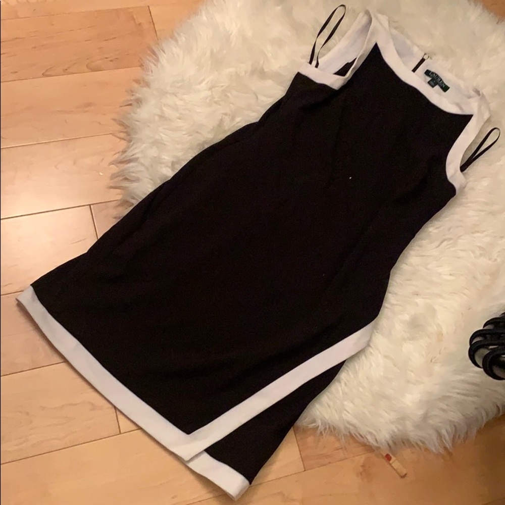 Two tone Ralph Lauren faux wrap dress